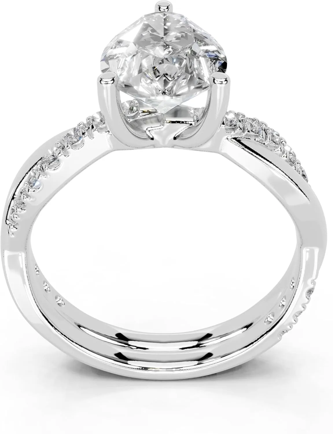 1-5 Carat 14K 18K Gold Platinum Pear Cut 3 Prong Split Shank Lab Grown Diamond Ring, Engagement, Anniversary Wedding, IGI Certified Promise Rings for Women (1-5 Ct, F-G Color, VS1-VS2 Clarity)