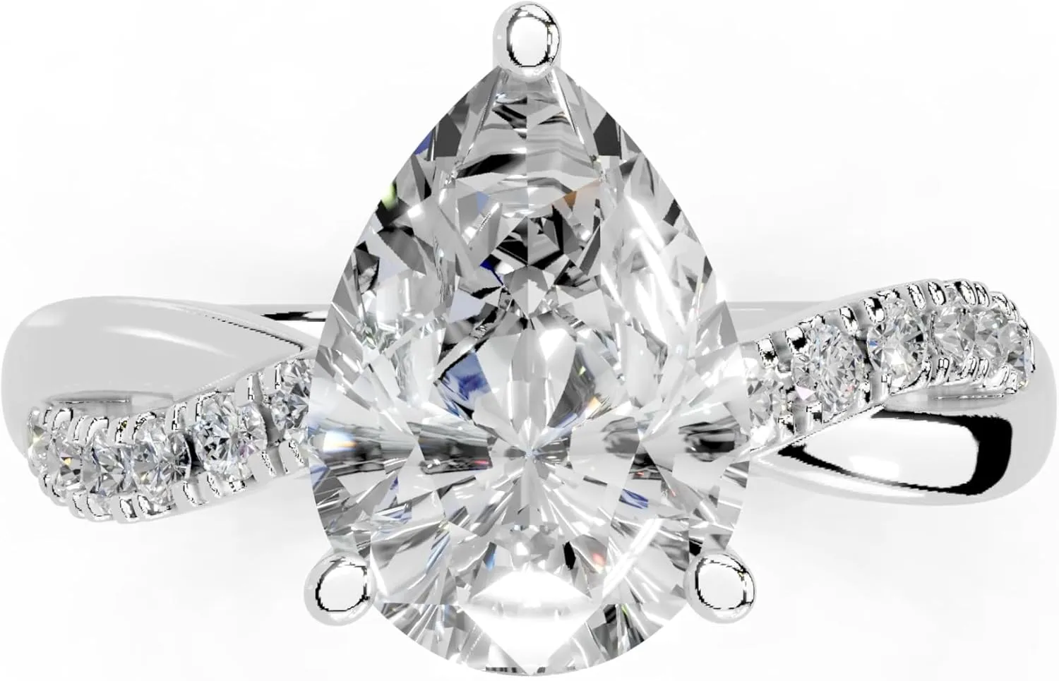 1-5 Carat 14K 18K Gold Platinum Pear Cut 3 Prong Split Shank Lab Grown Diamond Ring, Engagement, Anniversary Wedding, IGI Certified Promise Rings for Women (1-5 Ct, F-G Color, VS1-VS2 Clarity)