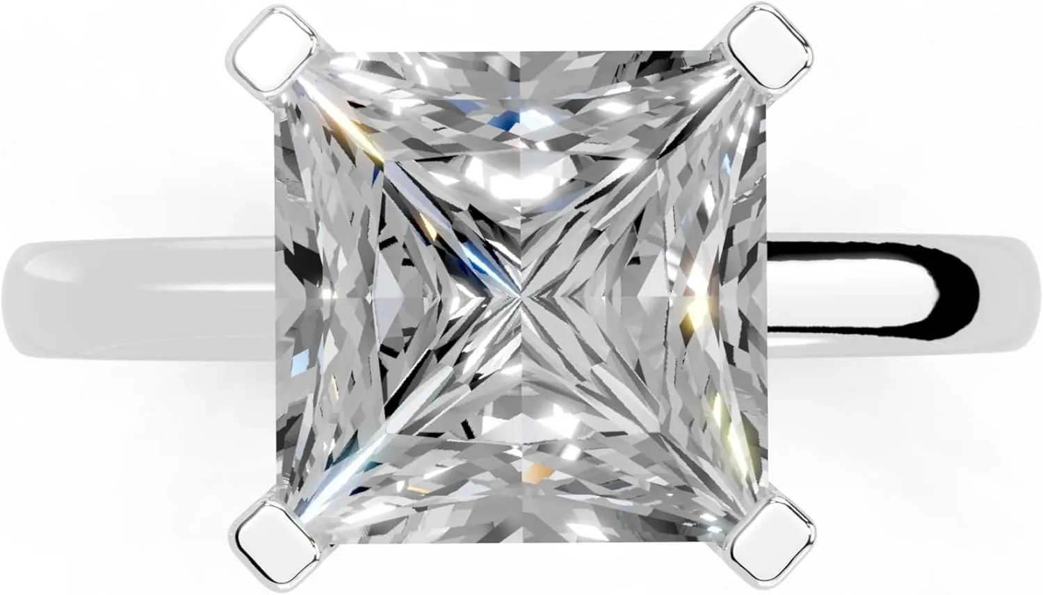 1-5 Carat 14K 18K Gold Platinum Princess Cut 4 Prong Solitaire Lab Grown Diamond Ring, Engagement, Anniversary, Wedding, IGI Certified, Promise Rings for Women (1-5 Ct, F-G Color, VS1-VS2 Clarity)