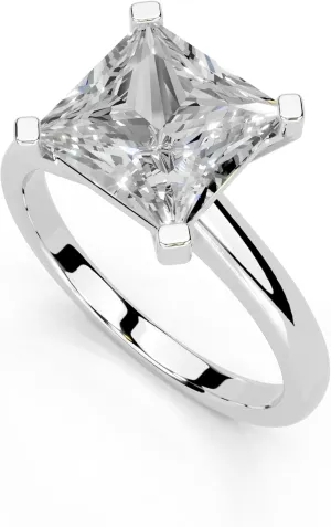 1-5 Carat 14K 18K Gold Platinum Princess Cut 4 Prong Solitaire Lab Grown Diamond Ring, Engagement, Anniversary, Wedding, IGI Certified, Promise Rings for Women (1-5 Ct, F-G Color, VS1-VS2 Clarity)