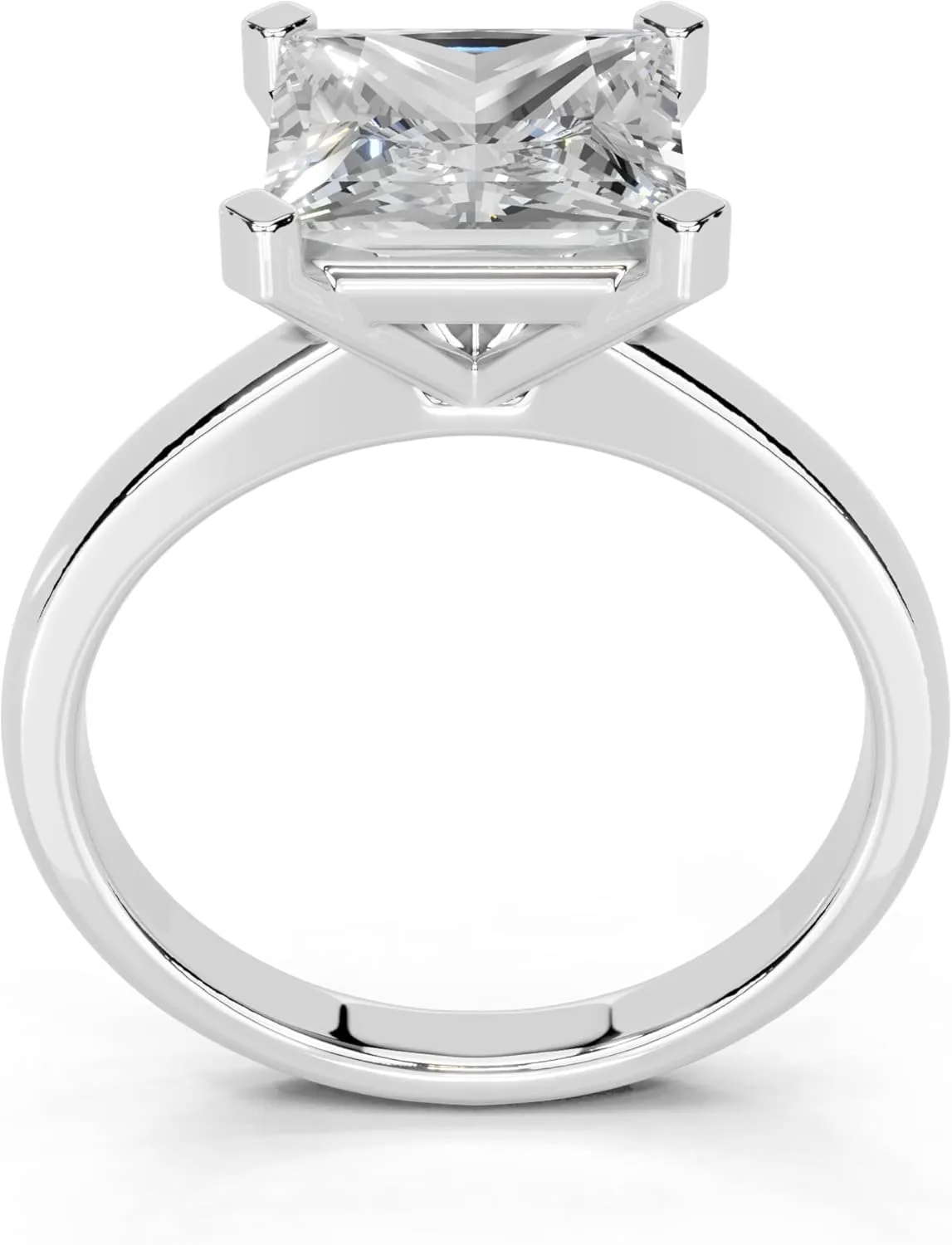 1-5 Carat 14K 18K Gold Platinum Princess Cut 4 Prong Solitaire Lab Grown Diamond Ring, Engagement, Anniversary, Wedding, IGI Certified, Promise Rings for Women (1-5 Ct, F-G Color, VS1-VS2 Clarity)