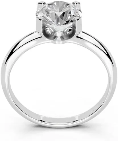 1-5 Carat 14K 18K Gold Platinum Round Cut Classic Solitaire Lab Grown Diamond Ring, Engagement, Anniversary, Wedding, IGI Certified, Promise Rings for Women (1-5 Ct, F-G Color, VS1-VS2 Clarity)