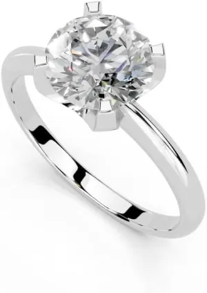 1-5 Carat 14K 18K Gold Platinum Round Cut Classic Solitaire Lab Grown Diamond Ring, Engagement, Anniversary, Wedding, IGI Certified, Promise Rings for Women (1-5 Ct, F-G Color, VS1-VS2 Clarity)
