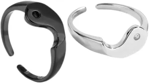 1 Pair Couple Ring Matching Decorative Engagement Rings for Lovers Finish Unique Design present for Birthdays and Valentine Day