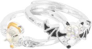 1 Pair Couples Statement Rings Angel Devil Matching Promise Rings for Girlfriend Silver Gold