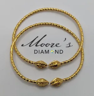 10k Kids pair Traditional Twist West Indian Bangles with cocohead