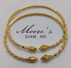 10k Kids  pair Traditional West Indian Bangles with twist