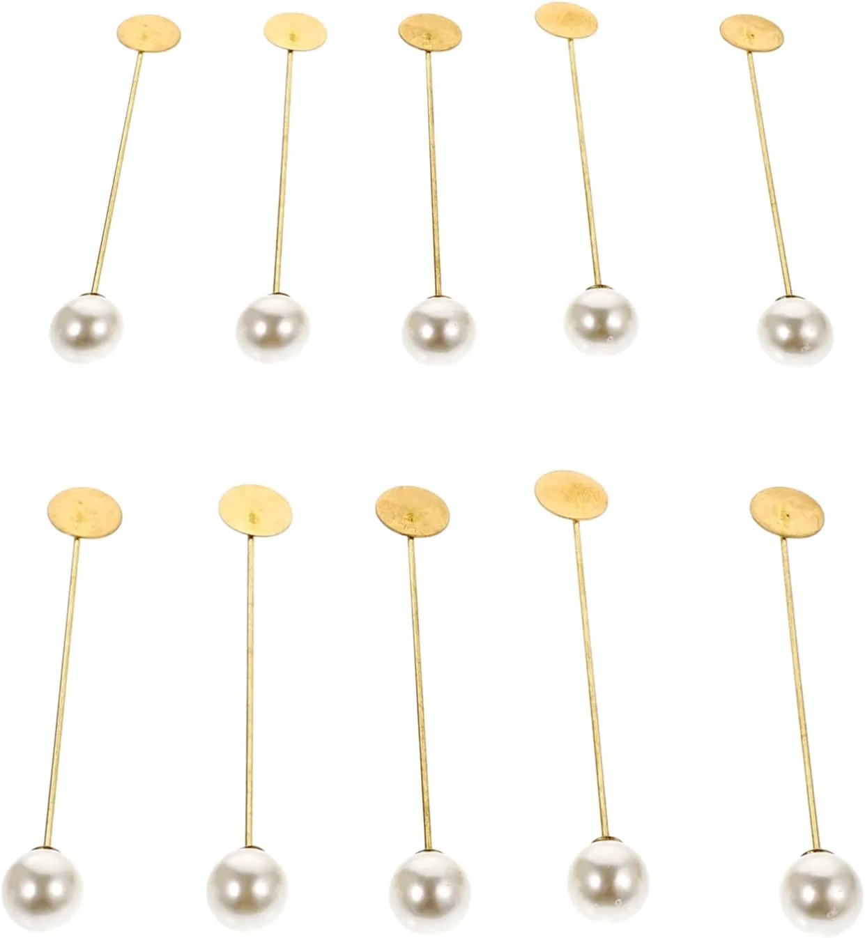 10Pcs Pearl Brooch Pins for Women Elegant Lapel Stick Pins Versatile Dress Brooches for Sweater and Cardigan Clips Pearl Decorative Accessories