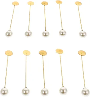10Pcs Pearl Brooch Pins for Women Elegant Lapel Stick Pins Versatile Dress Brooches for Sweater and Cardigan Clips Pearl Decorative Accessories