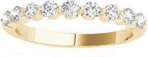 1/2 Carat Diamond Wedding Band In 10K Rose, White & Yellow Gold, Best Valentinesday Gift
