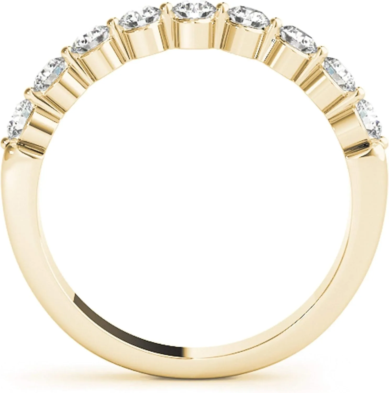 1/2 Carat Diamond Wedding Band In 10K Rose, White & Yellow Gold, Best Valentinesday Gift