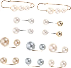12Pcs Creative Pearl Brooch Pins Elegant Waistline Accessories for Dresses and Skirts Durable Alloy Brooches for Weddings Parties and Daily Wear