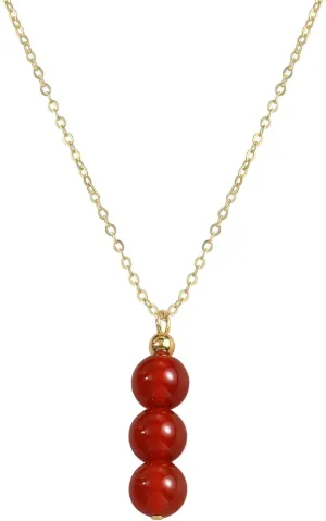 14K Genuine Gold Plated Necklace with Natural Stone Beads Pendant, Gemstone Healing Crystal Necklace, Jade Necklace for Women Jewelry Gifts for Women