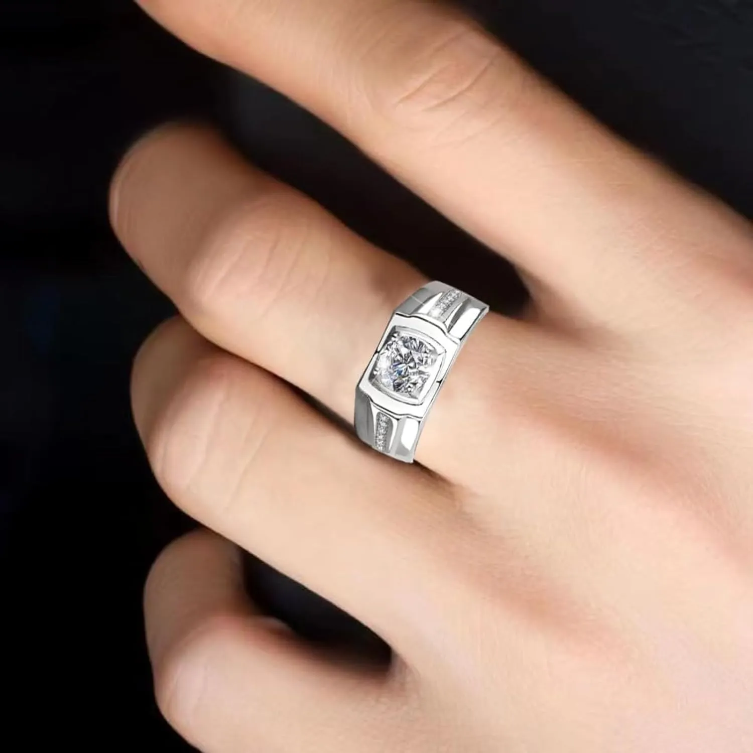 14K Gold 1ct Diamond Wedding Rings for Men,Iced Out Wedding Band (D-color,VVS1 Clarity),Ideal Wedding Gift for the Stylish Dad
