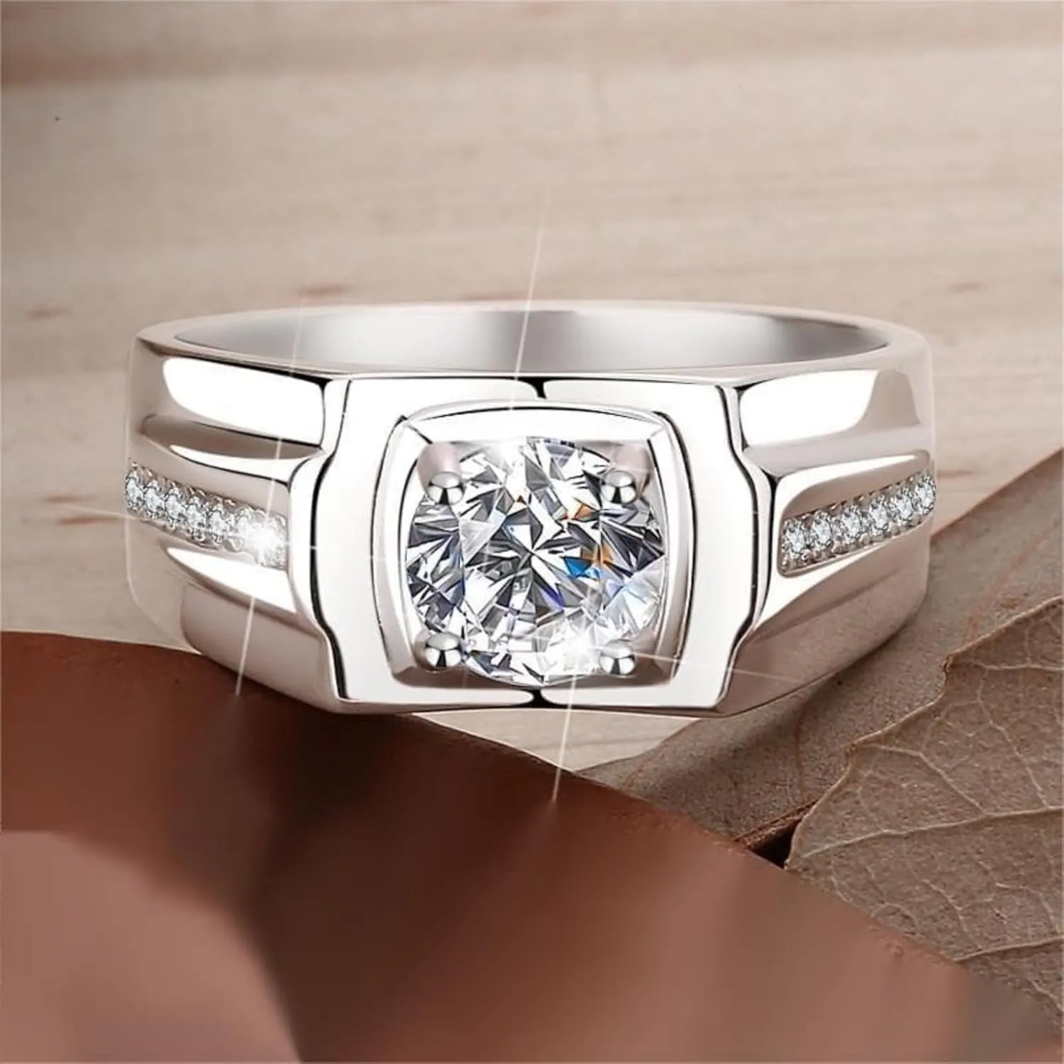 14K Gold 1ct Diamond Wedding Rings for Men,Iced Out Wedding Band (D-color,VVS1 Clarity),Ideal Wedding Gift for the Stylish Dad