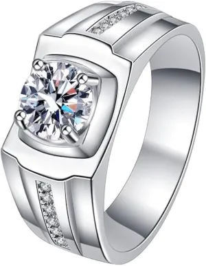 14K Gold 1ct Diamond Wedding Rings for Men,Iced Out Wedding Band (D-color,VVS1 Clarity),Ideal Wedding Gift for the Stylish Dad