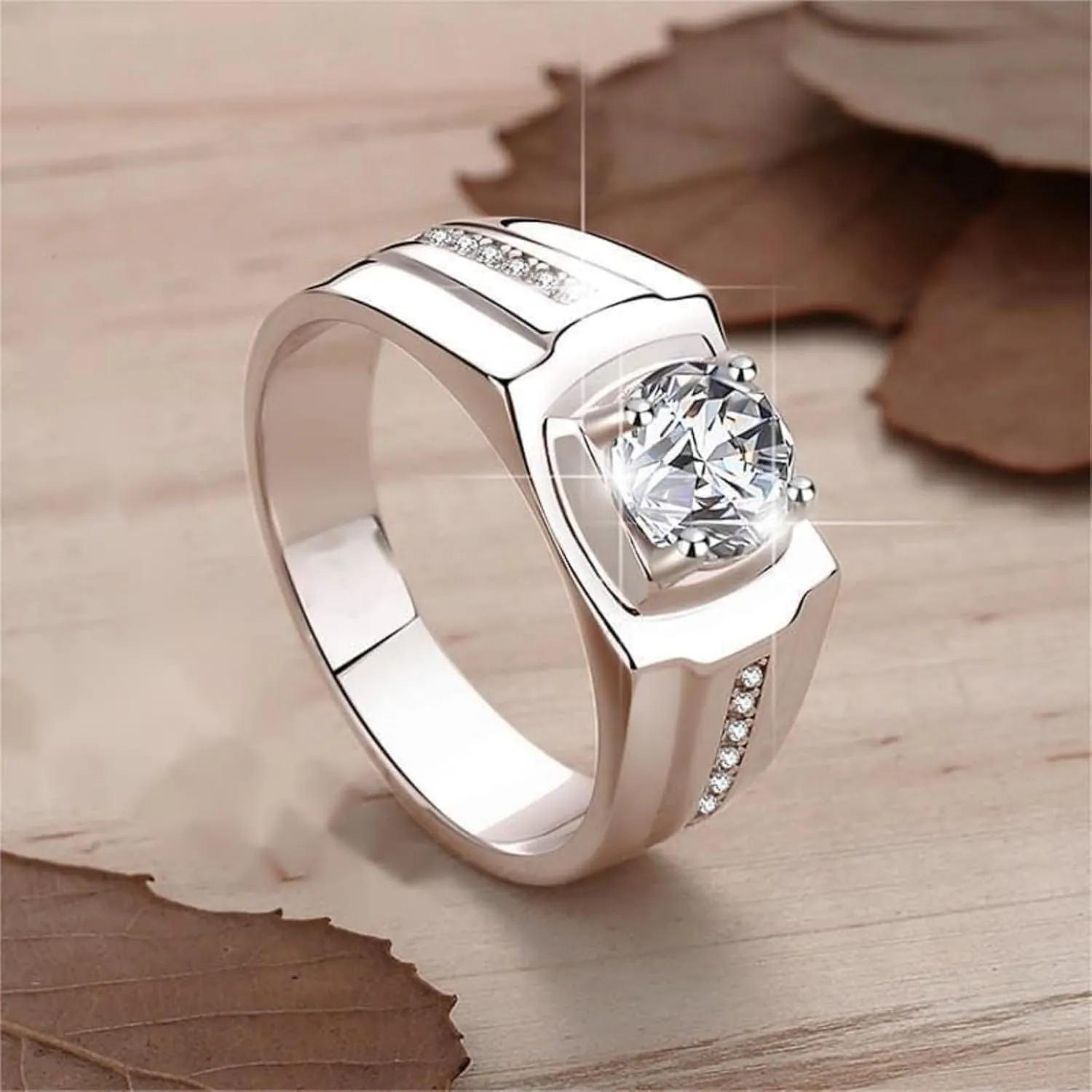 14K Gold 1ct Diamond Wedding Rings for Men,Iced Out Wedding Band (D-color,VVS1 Clarity),Ideal Wedding Gift for the Stylish Dad