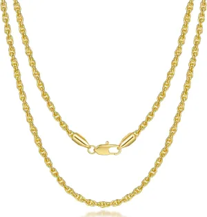 14K Gold Chain for Women & Men Gold Necklace for Women & Mens Necklaces for Womens Trendy Twist Rope Chain Necklace for Womens Mens Chains Neckalces for Men 3mm 16????- 30??