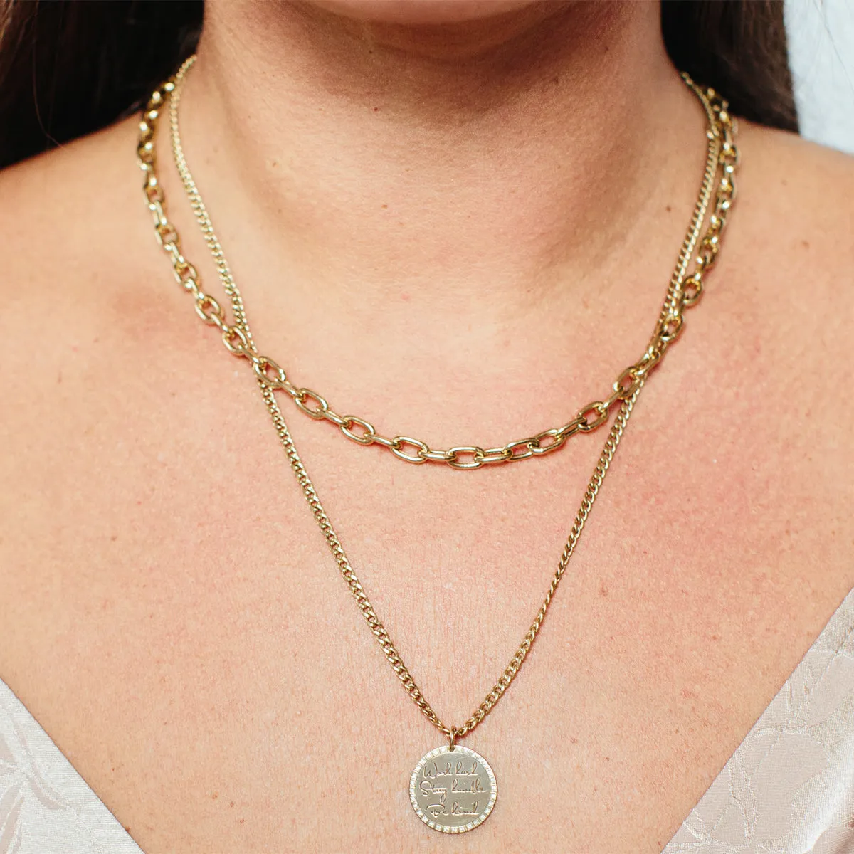14k Gold Extra Large Square Oval Link Chain Necklace