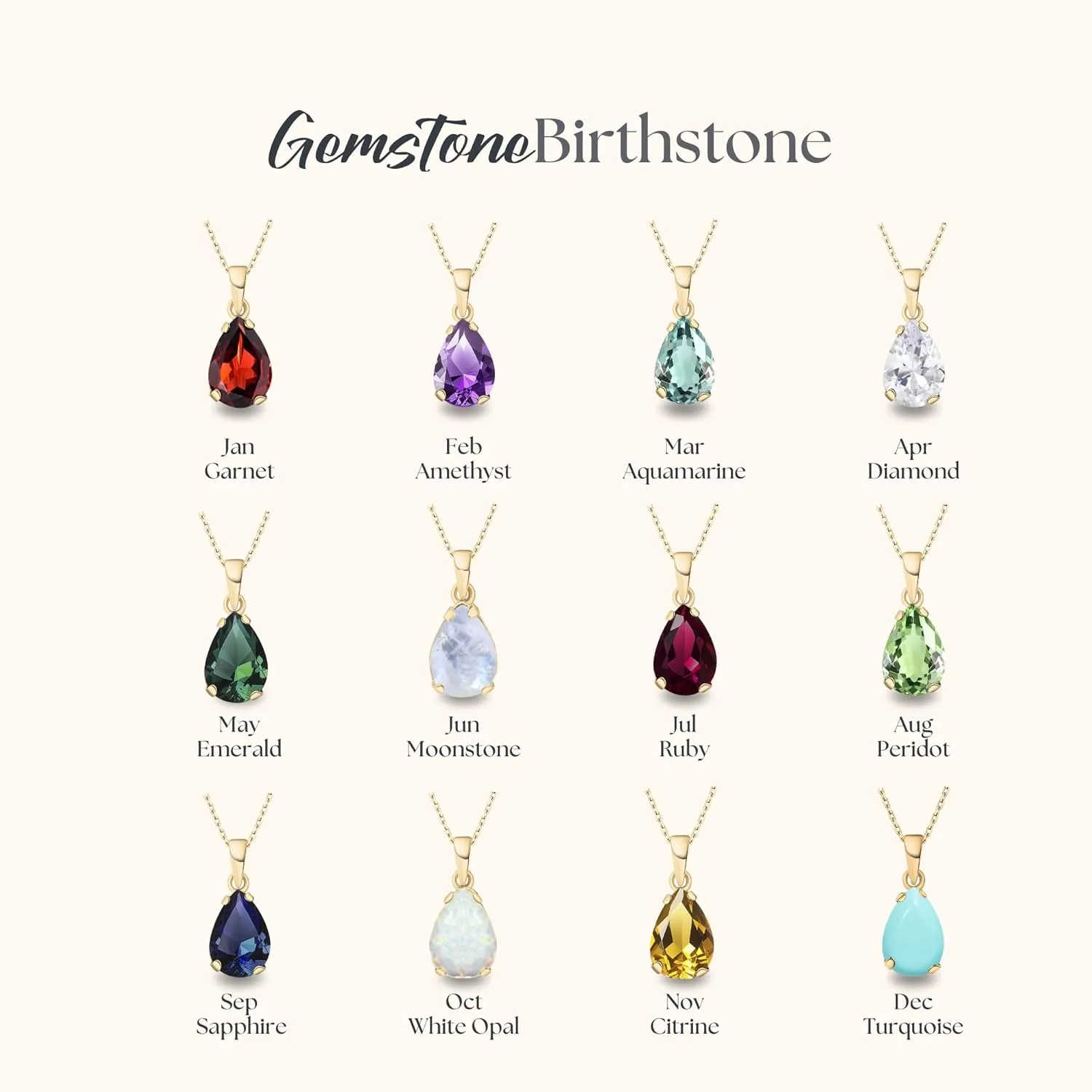 14K Gold Plated Opal Necklace for Women - October Birthestone Teardrop Necklace - Gold Jewelry for Women - Dainty Gold Necklace - Everyday Necklaces - Gold Necklaces for Women