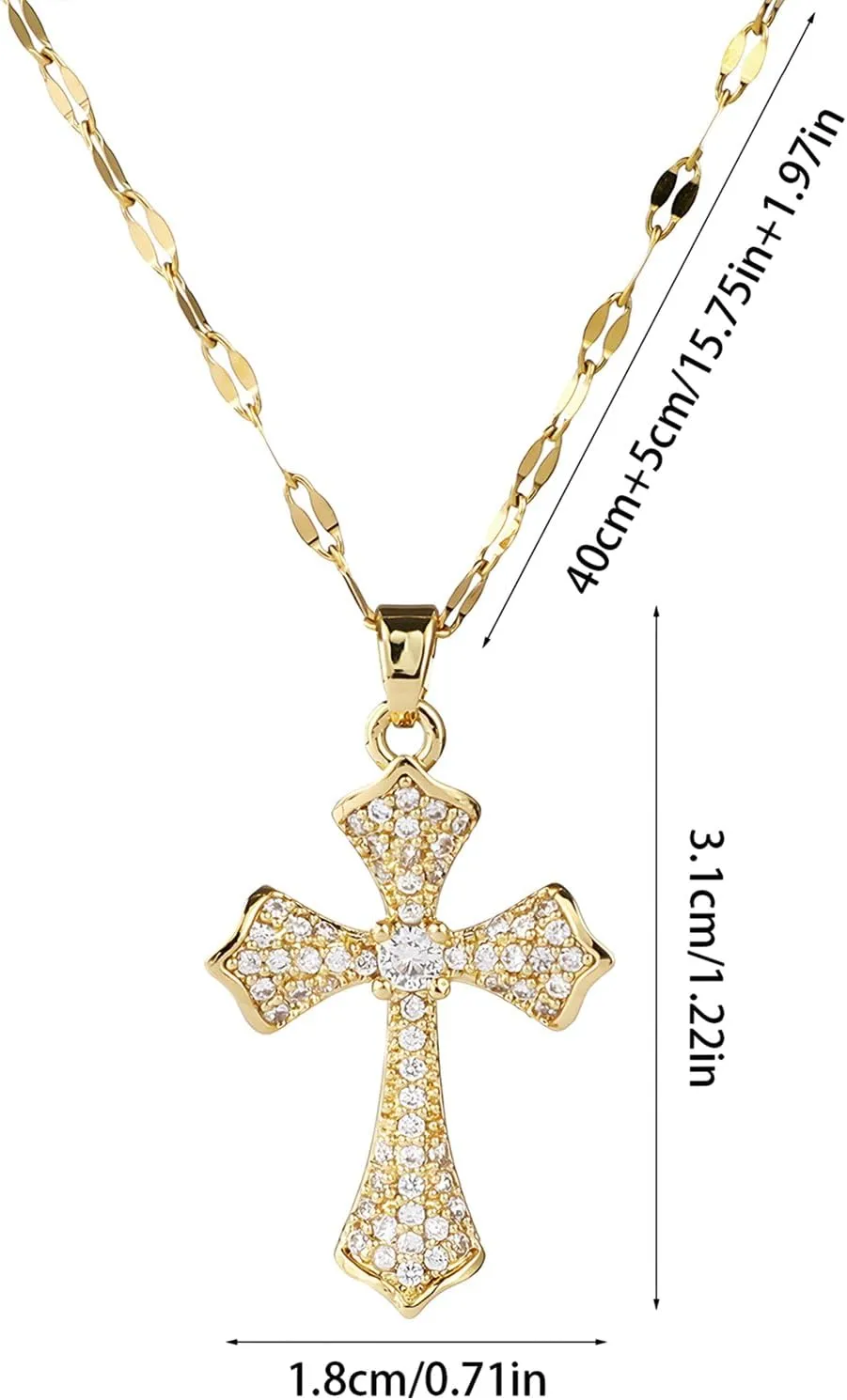 14k Gold Plated Solitaire Necklace for Women, Dainty Cz Pendant Chain Choker, Trendy Layered Gold Jewelry Gift for Her
