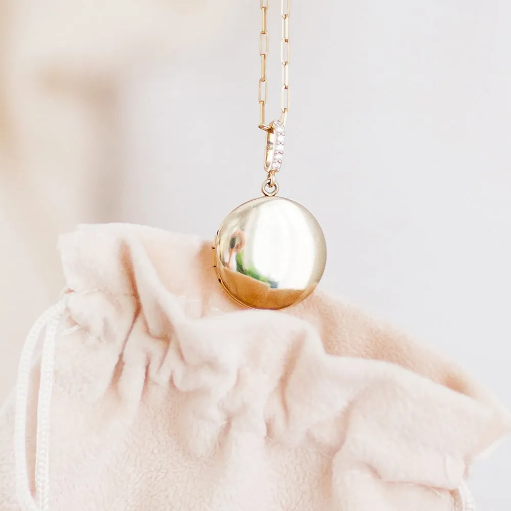 14k Solid Gold Medium Silhouette Locket