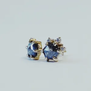 14ky 0.58ct Hexagon "Jett" Stud Earrings