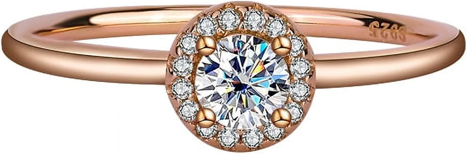 1Ct Diamond Rings for Women - Round Cut 14k Gold Ring - Engagement Rings & Wedding Rings for Women