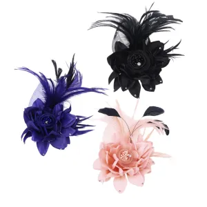 1Pc Handmade Black Flower Brooch Hairpins for Women Elegant Floral Headband Accessory Lightweight Headdress present for Special Occasions