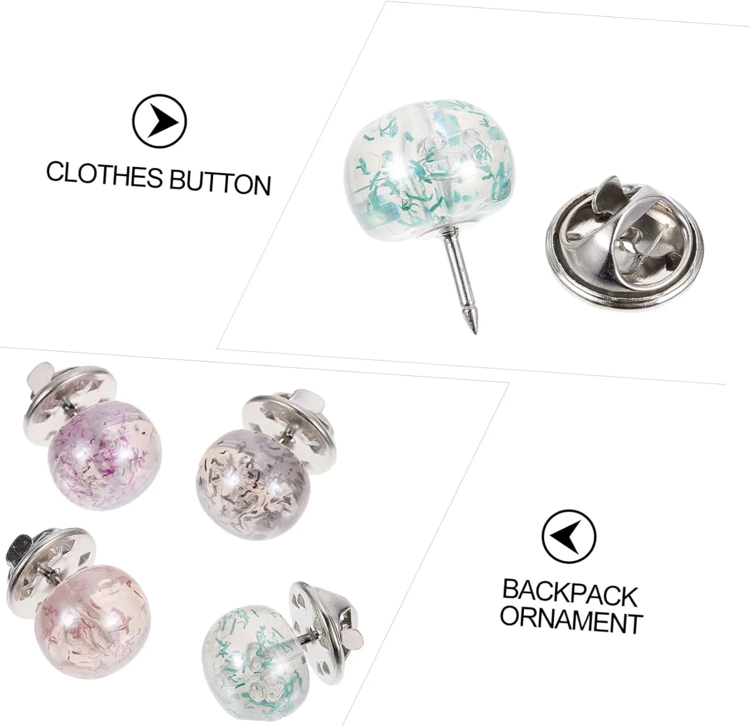 20 Pcs Anti-explosion Buckle Clothing Decorations Clothes Decorative Brooch Mini Brooches Badge Brooch