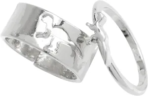 2pcs Matching Love Rings for Couples Wedding Set His and Hers Dinosaur Band Ring Jewelry