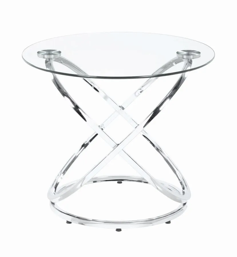 3-piece Occasional Set Chrome and Clear