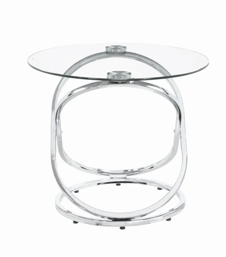 3-piece Occasional Set Chrome and Clear