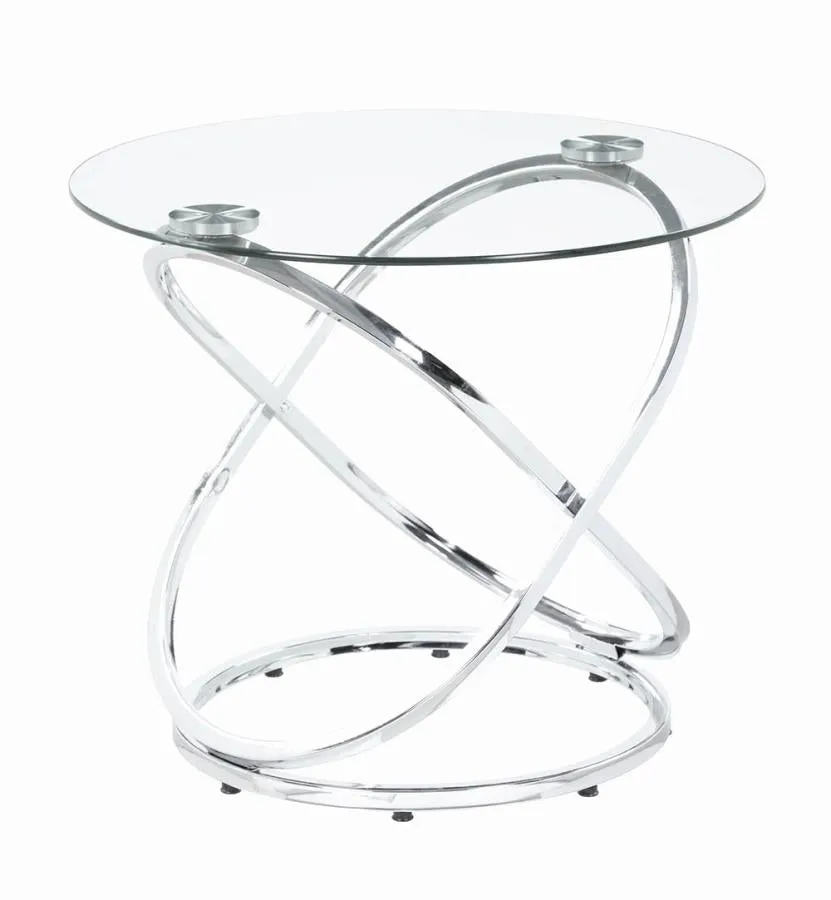 3-piece Occasional Set Chrome and Clear