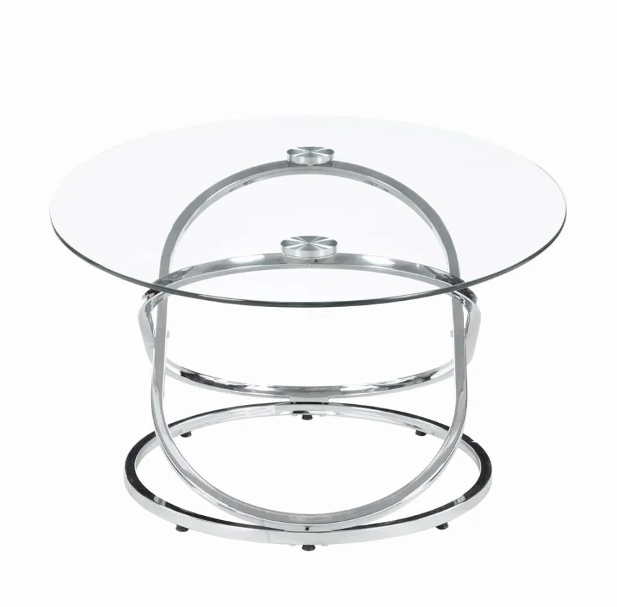 3-piece Occasional Set Chrome and Clear