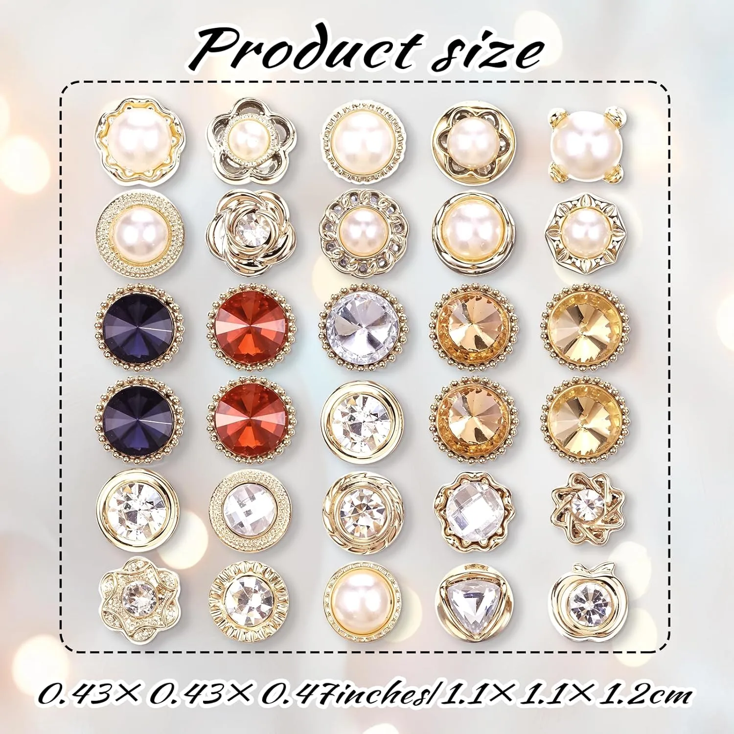 30 Pcs No Sew Invisible Buttons Pearl Brooch Button Women Reusable Pearl Cover Up Pin Removable Replacement Safety Button Dress Supplies Decoration (Black, Yellow, Orange, Brown, White)