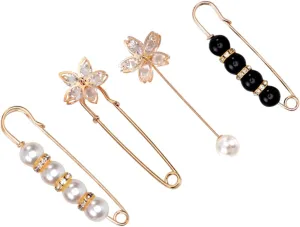 4Pcs Creative Cardigan Buckles Set Decorative Brooches Safety Pins for Clothes Fashionable Accessories for Sweaters Scarves and Dresses Unique present Idea for Women