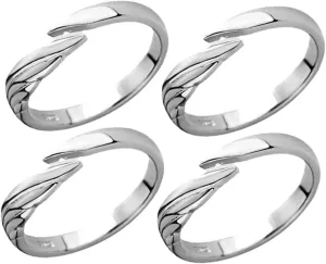 4pcs Gold Rings for Women Men Matching Couples Ring Set Promise for Girlfriend Boyfriend