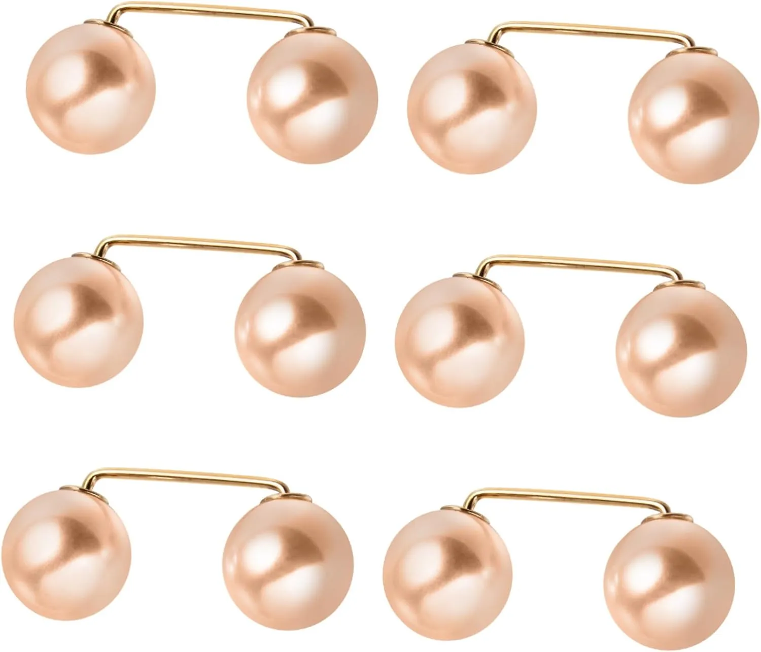 6Pcs Faux Pearl Brooch Pins for Sweaters and Dresses Emptied Collar Corsage Durable Material Elegant Clothing Accessories for Women for Hats and DIY Decorations