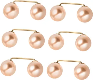 6Pcs Faux Pearl Brooch Pins for Sweaters and Dresses Emptied Collar Corsage Durable Material Elegant Clothing Accessories for Women for Hats and DIY Decorations