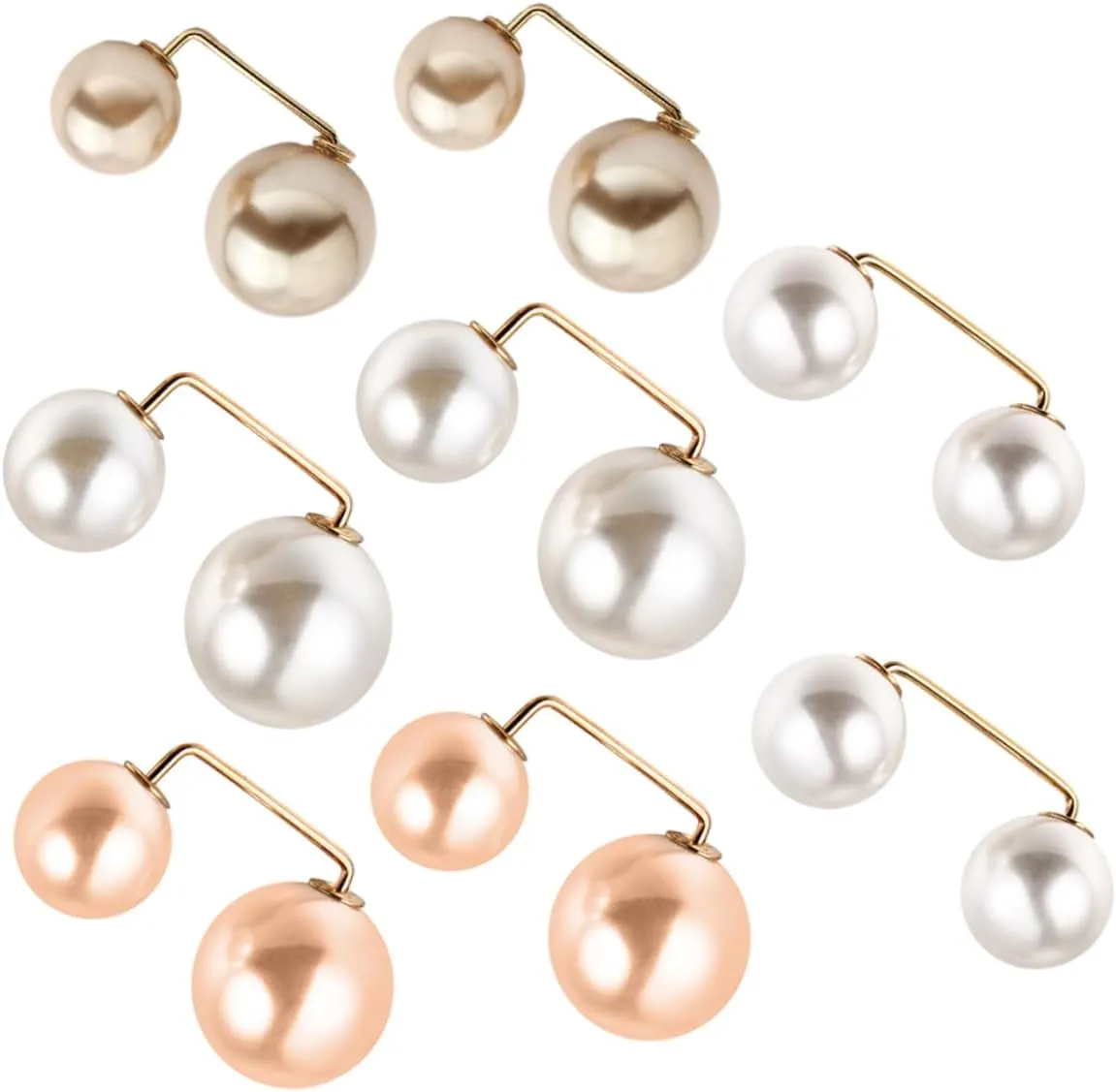 8Pcs Faux Pearl Brooch Elegant Collar Safety Pins Stylish Lapel Decorations for Dresses Sweaters and Shawls for Weddings Parties and Casual Outfits