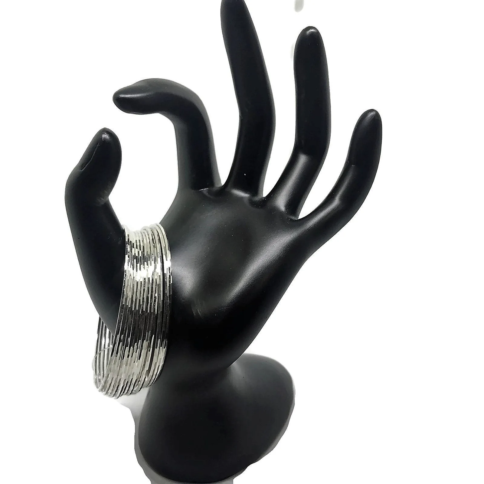 925 Sterling Silver Bangle Bracelet - Set of Thirteen Style#04