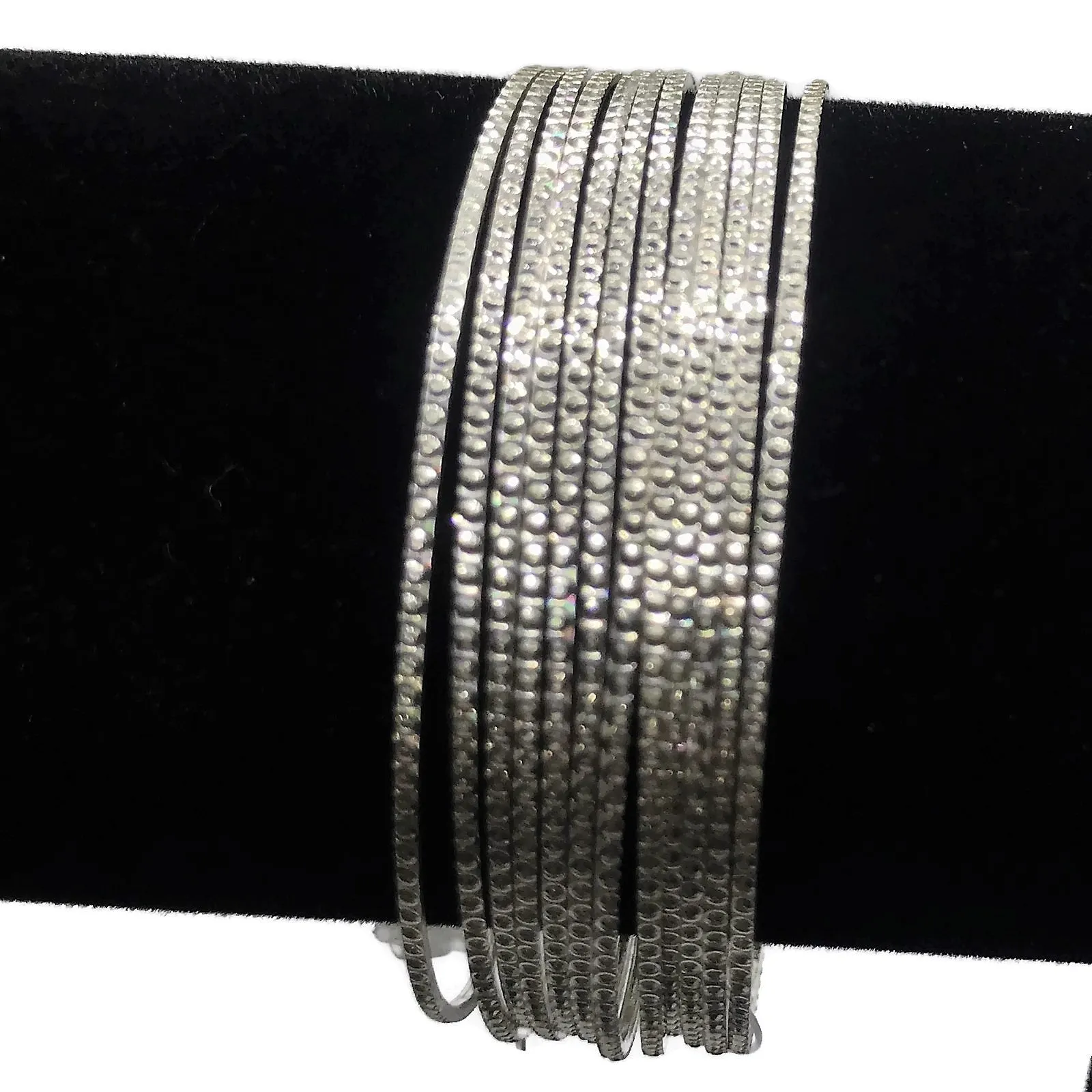 925 Sterling Silver Bangle Bracelet - Set of Twelve - Style#03