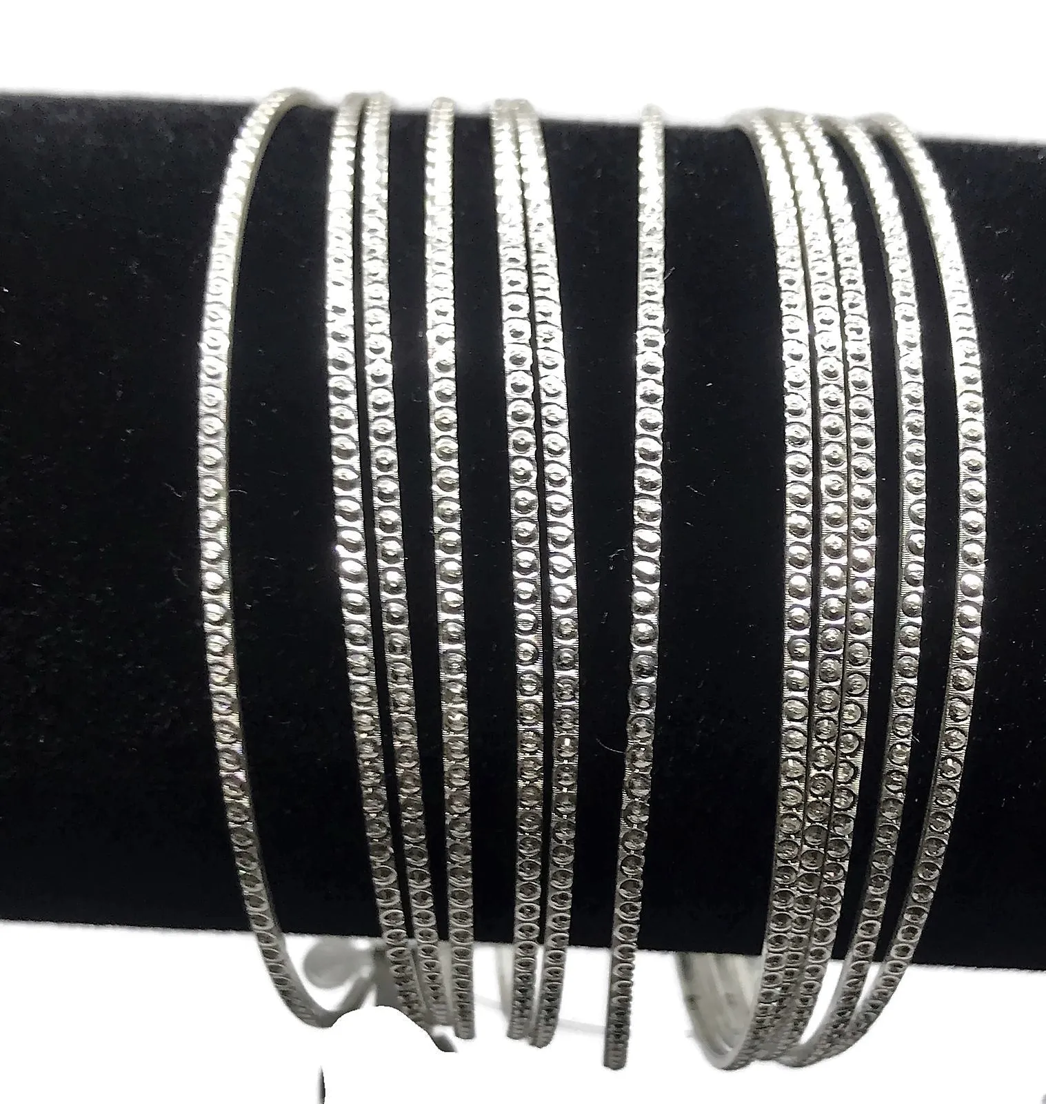 925 Sterling Silver Bangle Bracelet - Set of Twelve - Style#03