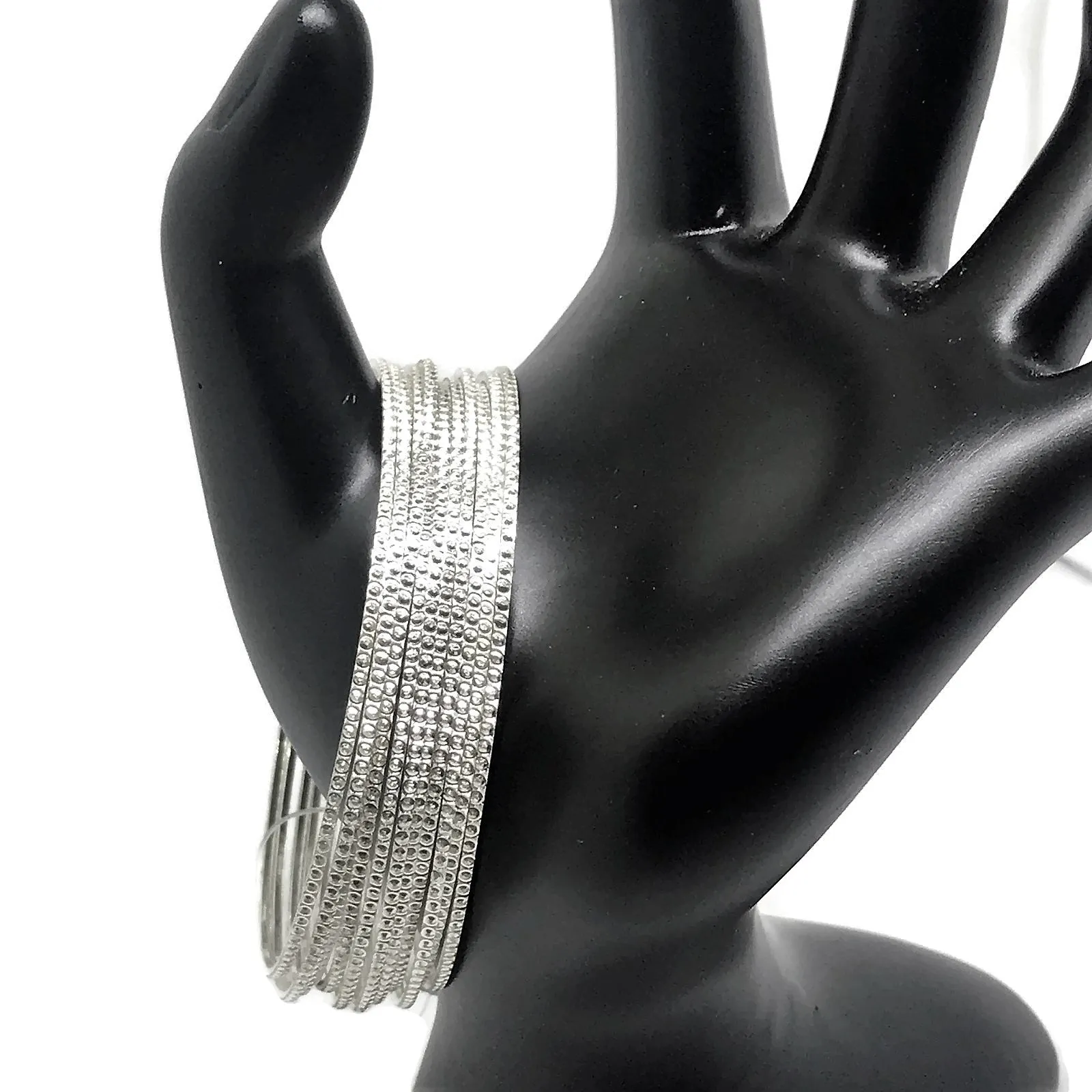 925 Sterling Silver Bangle Bracelet - Set of Twelve - Style#03