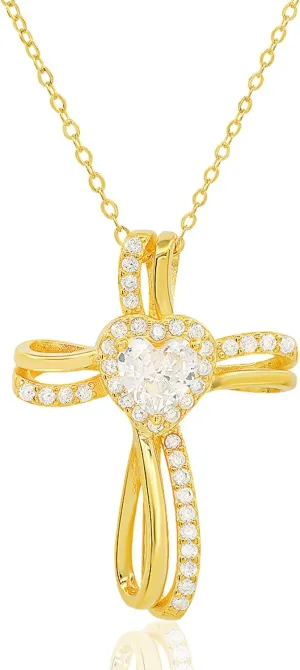 925 Sterling Silver Necklace | 14k Gold Cross Necklaces for Women | Silver Jewelry Crucifix Necklace Women | Dainty Gold Necklace Gold Jewelry for Women | 18" Silver Cross Pendant