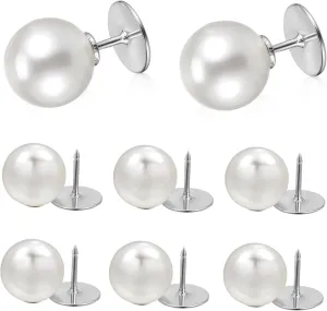Angoily 8 Pcs Decorative Pearl Button Pins for Women No Sew Safety Brooches for Shawls Scarves Shirts Chic Exposure Brooch Pins Smooth Gentle Skin