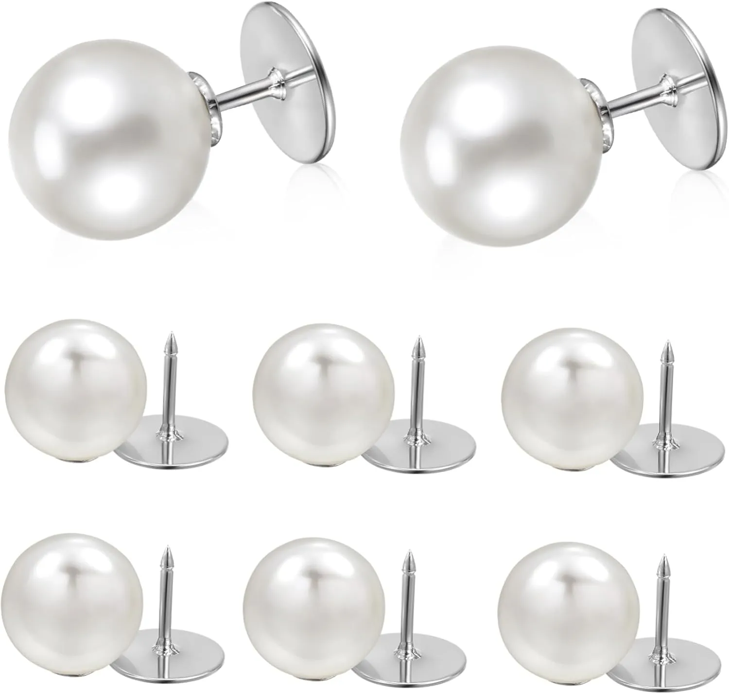 Angoily 8 Pcs Decorative Pearl Button Pins for Women No Sew Safety Brooches for Shawls Scarves Shirts Chic Exposure Brooch Pins Smooth Gentle Skin