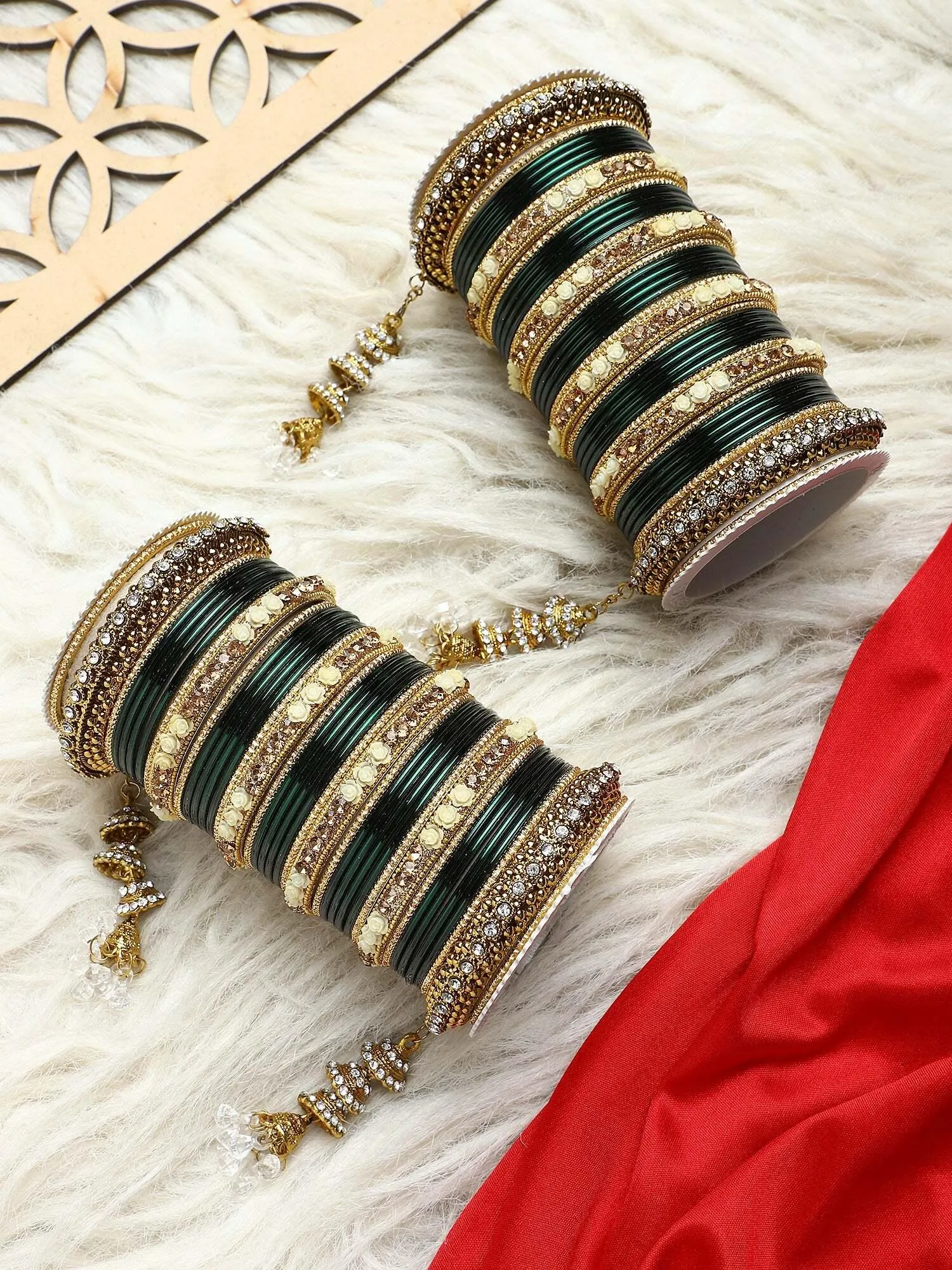 Antique Jhumki Latkan Bangle Set
