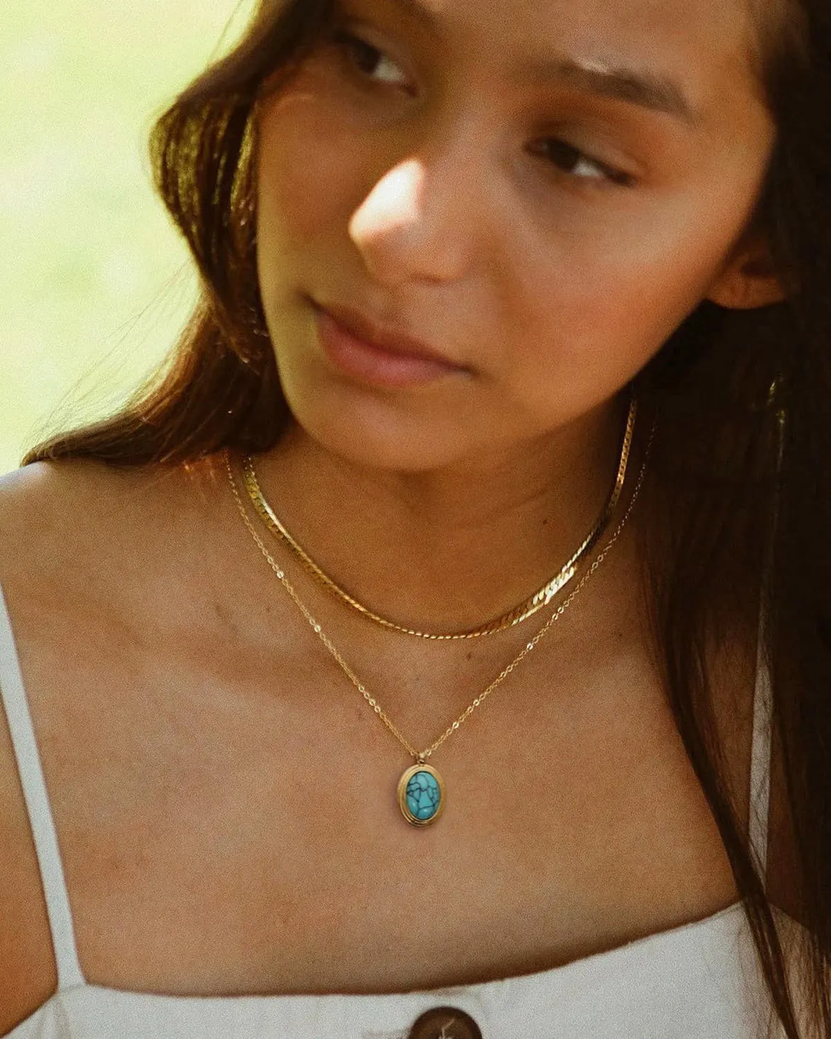 Aobei Pearl 18K Gold Moon Star Lion Evil Eye Love Heart Cross Pendant Necklace Medallion Paperclip Chian Choker Layering Jewery for Women
